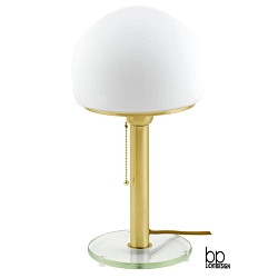 Lampe de table RETRO avec chane d'interrupteur  tirette E27 IP20, dgager, mat, laiton bross, opale 