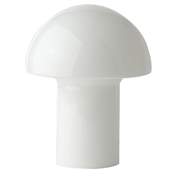 Glas-Tischleuchte Pilz gro, Hhe 36.5cm /  28cm, E27 max. 60W, opal glnzend