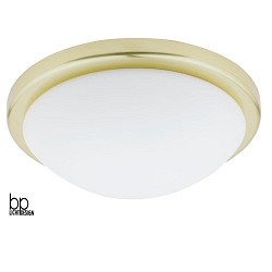 Luminaire de plafond E27 IP20, mat, opale, laiton satin gradable