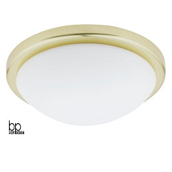 Luminaire de plafond E27 IP20, mat, opale, laiton satin gradable