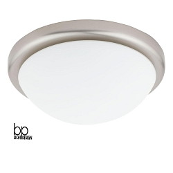 Luminaire de plafond E27 IP20, mat, nickel mat, opale gradable