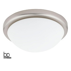 Luminaire de plafond E27 IP20, mat, nickel mat, opale gradable
