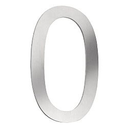 House number 0 from brushed stainless steel, height 16cm