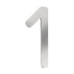 House number 1 from brushed stainless steel, height 16cm