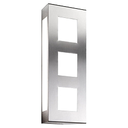 Auenwandleuchte AQUA TRILO, IP44, 40 x 16cm, 3-fach, E27, Edelstahl / Opalglas, gebrstet