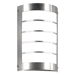 Outdoor LED Wandleuchte, IP44, 12W 3000K 1200lm, Edelstahl / Opalglas, mit Raster