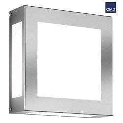 Outdoor wall luminaire AQUA LEGENDO, IP44, 2x E27, stainless steel / opal glass, brushed
