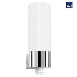 Luminaire mural dextrieur AQUA WALL avec capteur E27 IP44, acier inoxydable