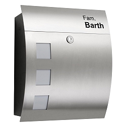 Engraving for post box from stainless steel and opal glass (Art-Nr. CMD-46)