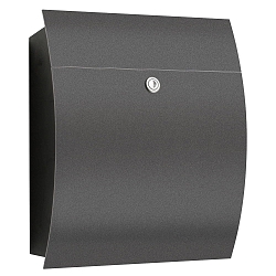Curved post box from stainless steel, IP44, height 40cm, anthracite