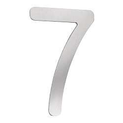 House number 7 from brushed stainless steel, height 16cm