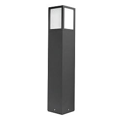 Outdoor Stehleuchte, IP54, eckig, Hhe 65cm, E27 max. 15W, Aluminium / Opalglas, anthrazit