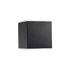 Outdoor LED Wandleuchte, IP54, Up&Down, eckig, 12cm, 24W 3000K 1297lm, Aluminium anthrazit / Kristallglas