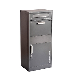 standing letterbox 112 X 50 X 37CM square, straight, with package tray, with lock, anthracite