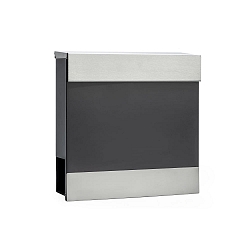 letterbox with newspaper holder INOX BAR - OPTIONAL USE adjustable, with lock, anthracite, stainless steel