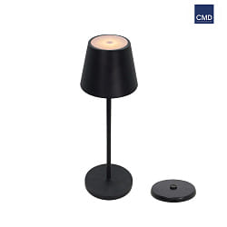 LED Akku-Tischleuchte 100 2W 2200/3000/4000K 200lm IP44, mit USB-Ausgang + Touch-Dimmer, schwarz