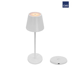 LED Akku-Tischleuchte 100 2W 2200/3000/4000K 200lm IP44, mit USB-Ausgang + Touch-Dimmer, wei
