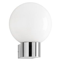 Auenwandleuchte AQUA BALL, IP44, E27 Opalglas-Kugelschirm, Edelstahl