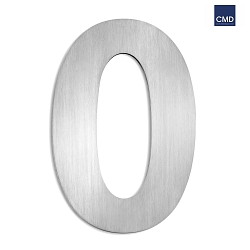House number 0 from brushed stainless steel, height 25cm