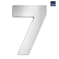 House number 7 from brushed stainless steel, height 25cm