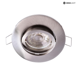 Downlight ALIOTH 2 ROUND rotondo, girevole, tensione costante GU5.3 IP20, Argento dimmerabile