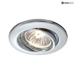 Einbaustrahler, 1x GU10, IP20, silber / chrom