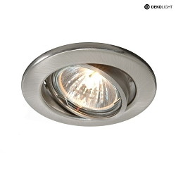 Einbaustrahler, 1x GU10, IP20, silber gebrstet