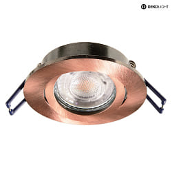 ceiling recessed luminaire SAMSOLA round, swivelling GU10 / GU5.3, copper dimmable