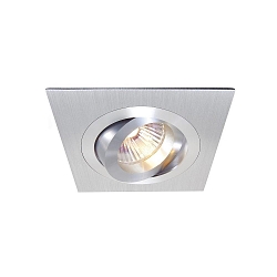 Deckeneinbauring, spannungskonstant, 12V AC / DC, GU5.3 (MR16) max. 50W, Aluminium, Innenring poliert, quadratisch