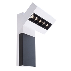 LED wall luminaire CETI 5, 10W 3000K 780lm 45, dimmable, matt white / black