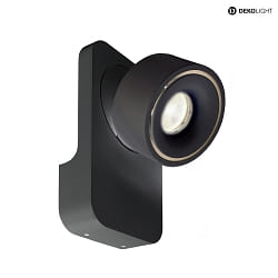 Lampada da parete UNI II TILT con distanziatore, rotazione cardanica IP20, nero jet dimmerabile