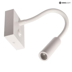 Lampada da parete BRAHE I con interruttore, con braccio flessibile IP20, bianco 