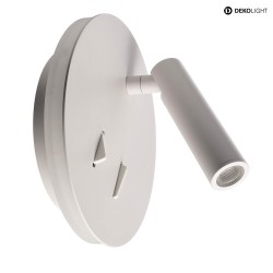 Luminaire mural BRAHE IV avec interrupteur, avec spot LED, direct / indirect IP20, blanche 