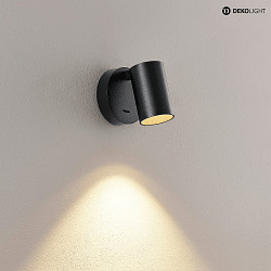 Lampada da parete CAN TILT ROUND rotondo, ruotabile, inclinabile GU10 IP20, nero dimmerabile