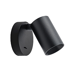 Wandstrahler CAN TILT ROUND USB, IP20, rund, GU10 max. 7.5W, mit Schalter + USB Ladebuchsen, verstellbarer Kopf, schwarz