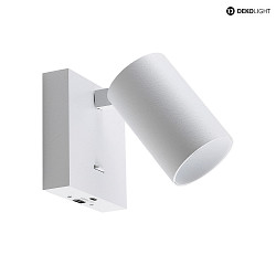 Lampada da parete CAN TILT SQUARE USB angolare, ruotabile, inclinabile, con funzione di ricarica USB GU10 IP20
