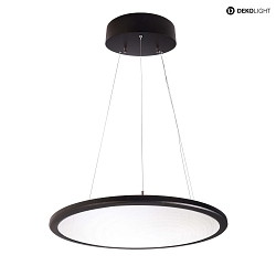 KapegoLED pendant luminaire LED Panel, transparent, round, warm white, black