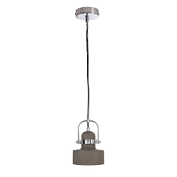 Concrete pendant luminaire PAVONIS,  14cm, 150cm, E27, dark grey