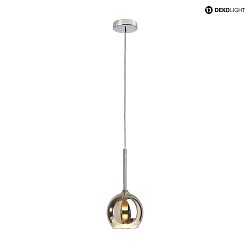 Pendant luminaire BUNDA, 1 flame, G9, glass chromed