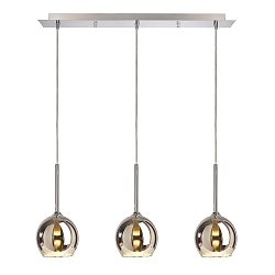 Luci a sospesione BUNDA 3-Lampadine G9 IP20, cromo, argento dimmerabile