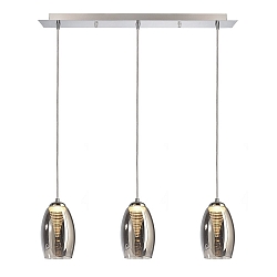 Luci a sospesione ELECTRA 3-Lampadine IP20, Cromo, Argento