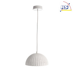 Plaster pendant luminaire BASKET I,  20.6cm / H 100.5cm, E27 max. 40W, paintable