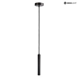 LED Pendelleuchte SLIM, IP20, 1-flammig,  3.9cm, 5W 3000K 500lm 24, CRi >90, UGR <19, schaltbar, Soft-Textilkabel, schwarz