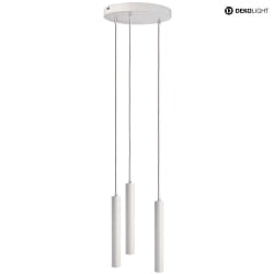 pendant luminaire SLIM DIM 3 flames, round, UGR < 19 IP20, traffic white dimmable