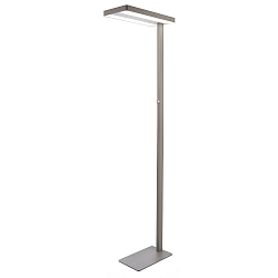 LED floor lamp OFFICE TWO, Up / Down, 80W 4000K 8300lm 2065cd 115 / 75, UGR<19, dimmable, Alu silver