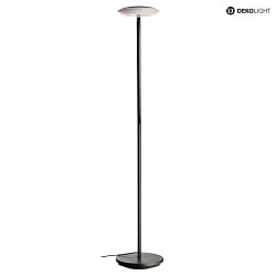 LED Stehleuchte BERMUDA, Direkt / Indirekt, 18W 3000K 715lm, mit neigbarem Kopf + Touch-Dimmer, schwarzgrau / wei