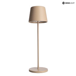 Lampada da tavolo a batteria CANIS IP65, beige, opaco dimmerabile