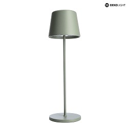 Lampada da tavolo a batteria CANIS IP65, verde, opaco dimmerabile