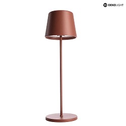 Lampada da tavolo a batteria CANIS IP65, opaco, terracotta dimmerabile