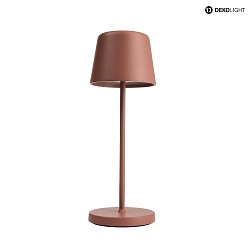 battery table lamp CANIS MINI CCT Switch, with touch dimmer IP65, mat, terracotta dimmable